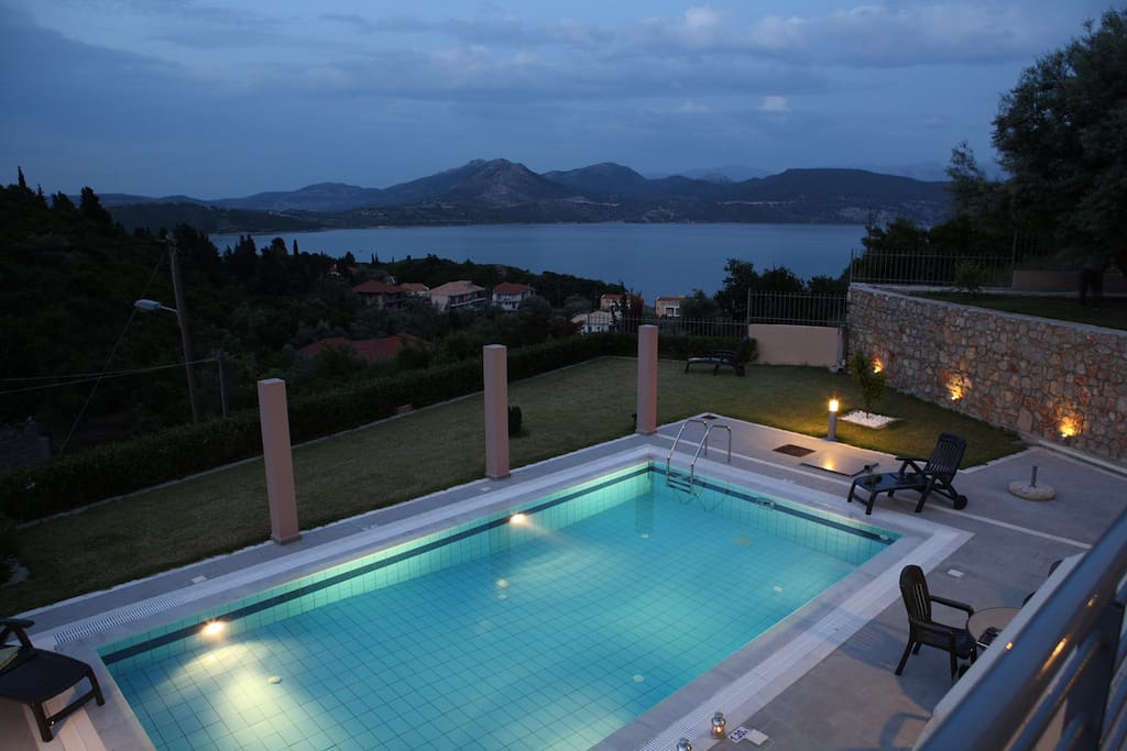 Private pool with amazing view to blue sea