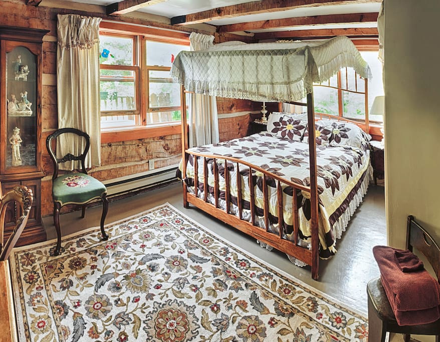 Handmade Cherry wood Canopy Bed