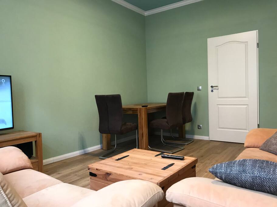 Massiv wood furniture (oak and pine), dining table with up to 4 chairs