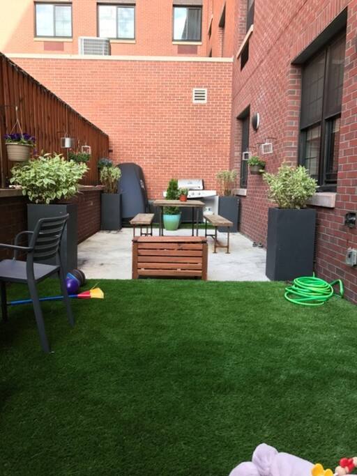 Private backyard with BBQ Grill
