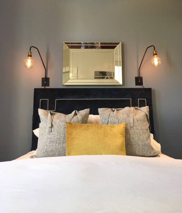 Queen size bed, with high quality linen