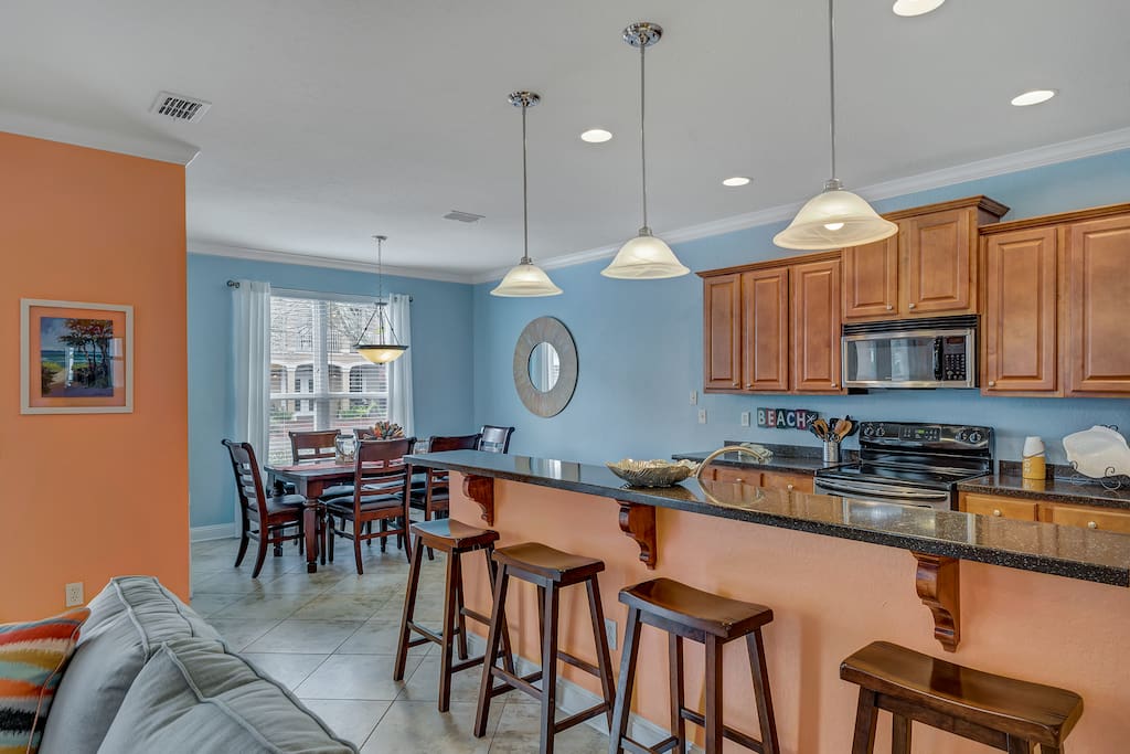 Open kitchen and dining area - perfect for fun gatherings!