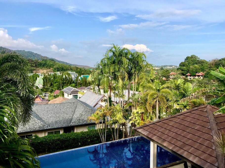 Beautiful open view across the valley from the covered balcony