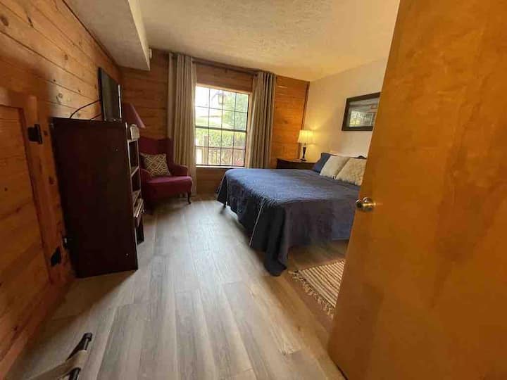 Master bedroom view from vanity area outside of bedroom 