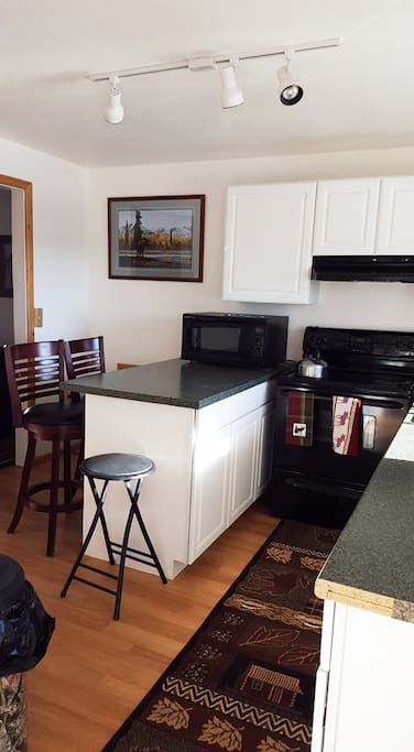 Our cozy and romantic dining room and kitchen where you can make your own food of a choice.