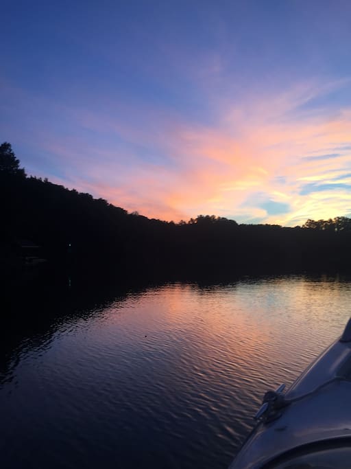 Sunset on lake on 7-11-16