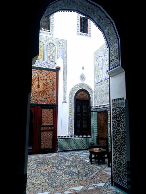 Patio vu d'un salon