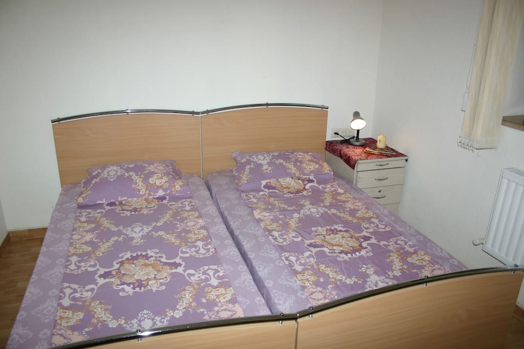 double bed in one of the bedrooms
