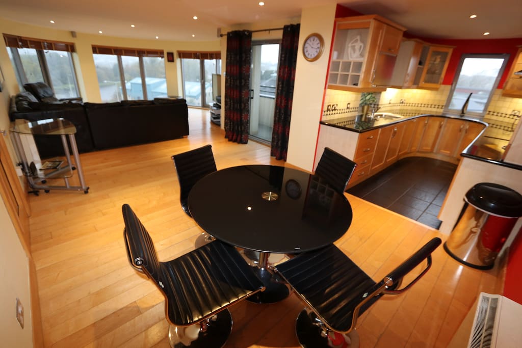Open plan Lounge, Dining, Kitchen area with Lake views