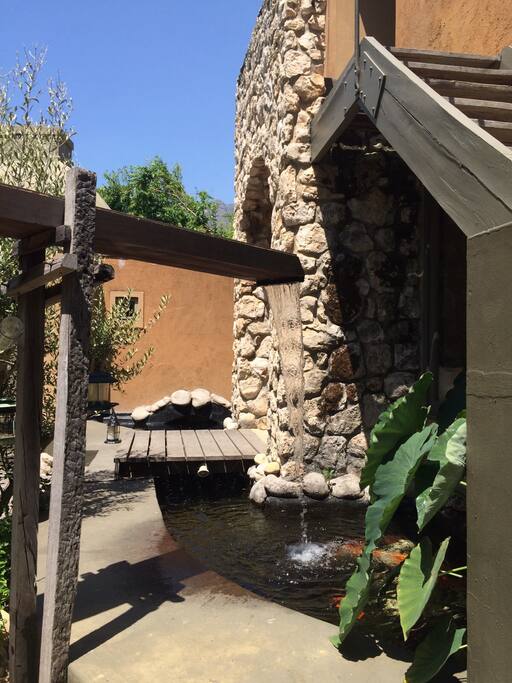 Walkway to the entrance of your room.