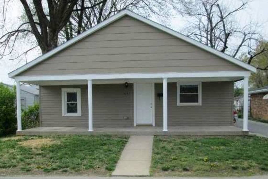 Front of house, private driveway to the right. Taylor Park just across the street