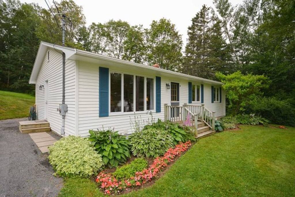 Gardens and lawn at 12 Sunnyside Road.