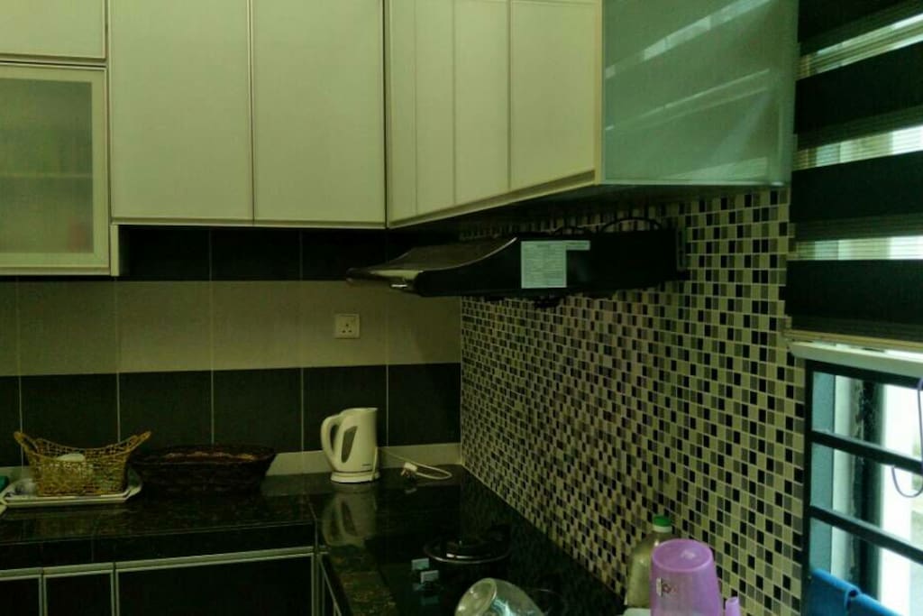 kitchen cabinet area