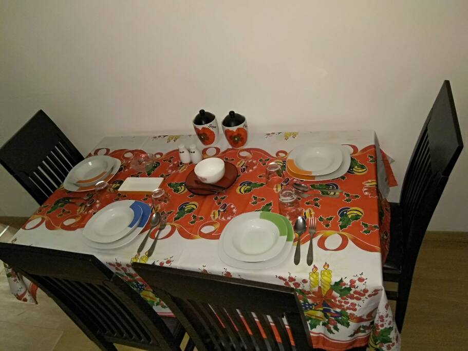Table in the kitchen