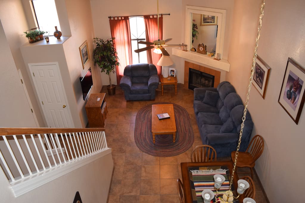 Living room, with sofa bed.