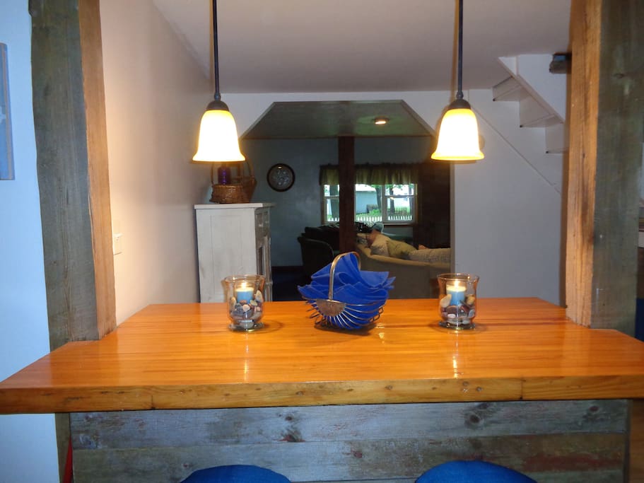 Bar area for eating