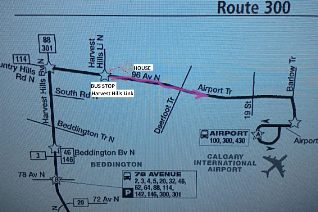 300 Bus Route to airport