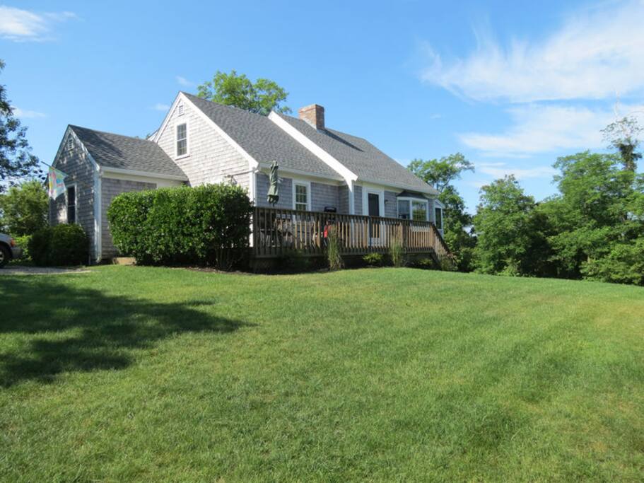 The property has a good sized lot with a grassy lawn and plenty of separation from the neighbors.