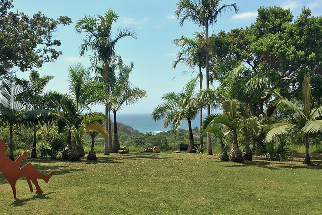 Front lawn with views of warm Indian Ocean