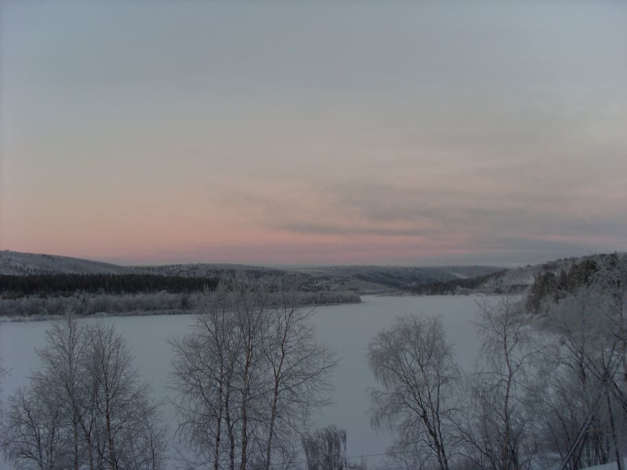 The view of the river from the kitchen window.