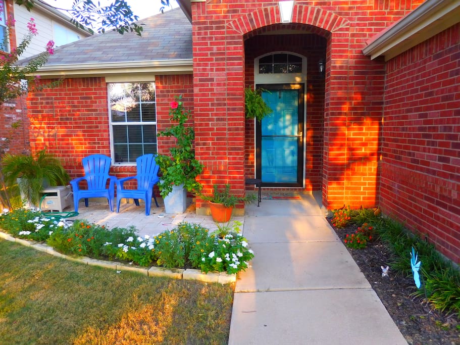 Gorgeous and welcoming with the seasonal flowers in bloom.