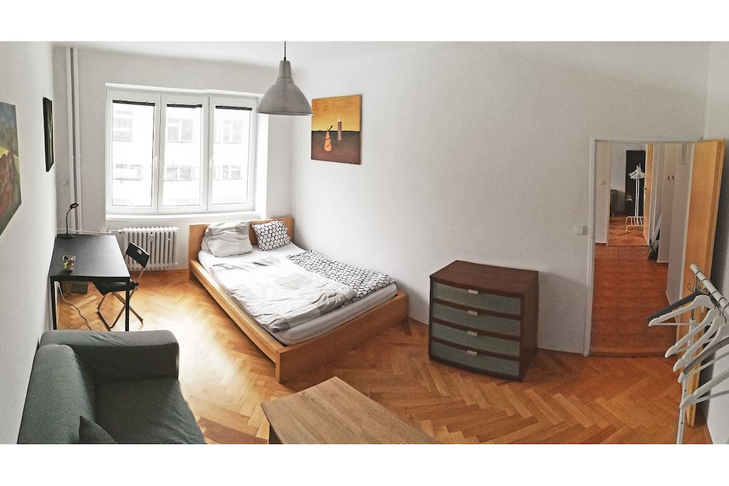 One of the two rooms, modern, cozy, spacious and more private.
