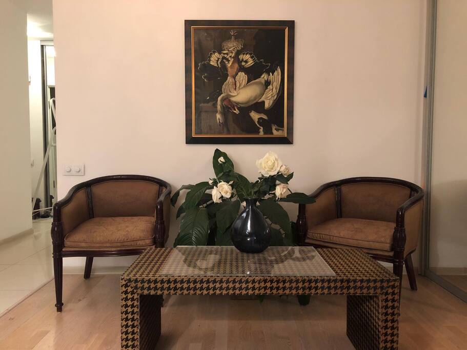 The living room, the painting belongs to the passed away member of Russian academy for arts