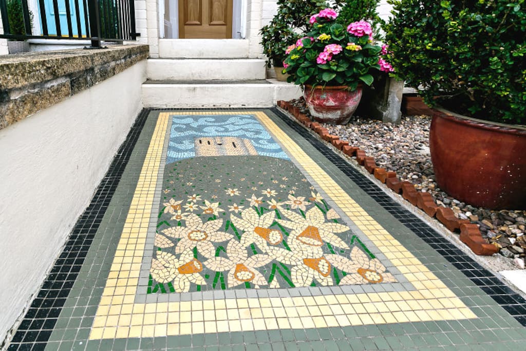 Owner designed mosaic path