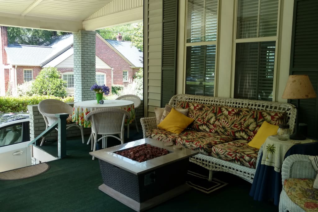 Front porch with fire pit