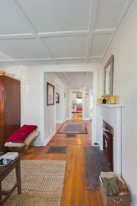 View from the living room through to the kitchen.