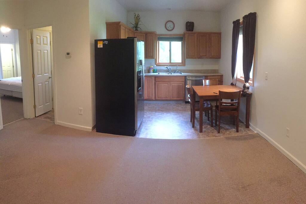 Open living and kitchen area
