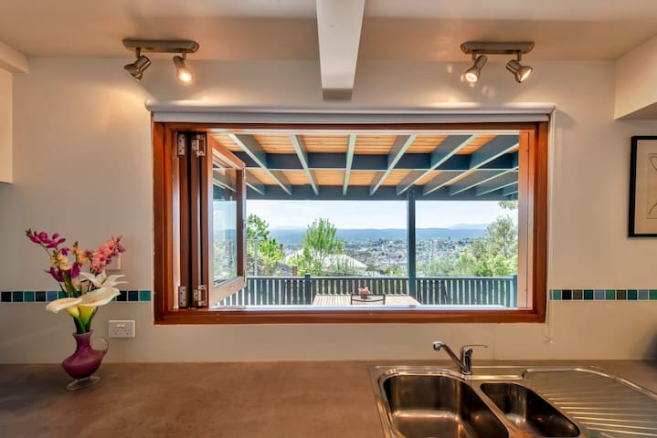 Garden apartment with fabulous views