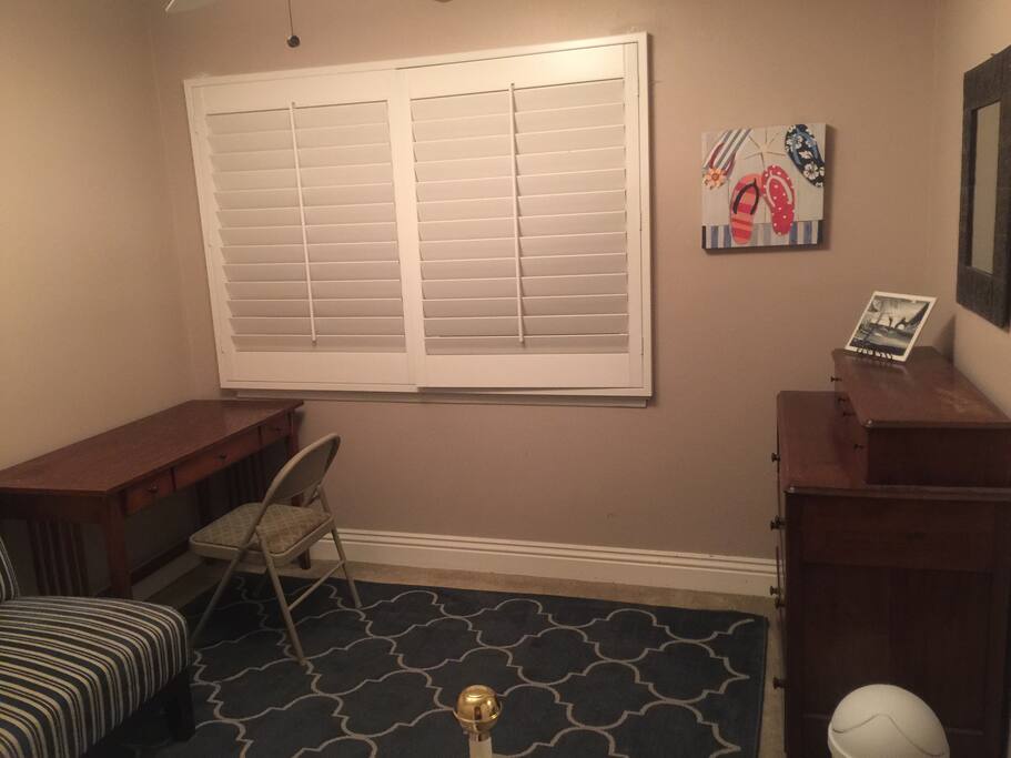 Bedroom with desk & dresser