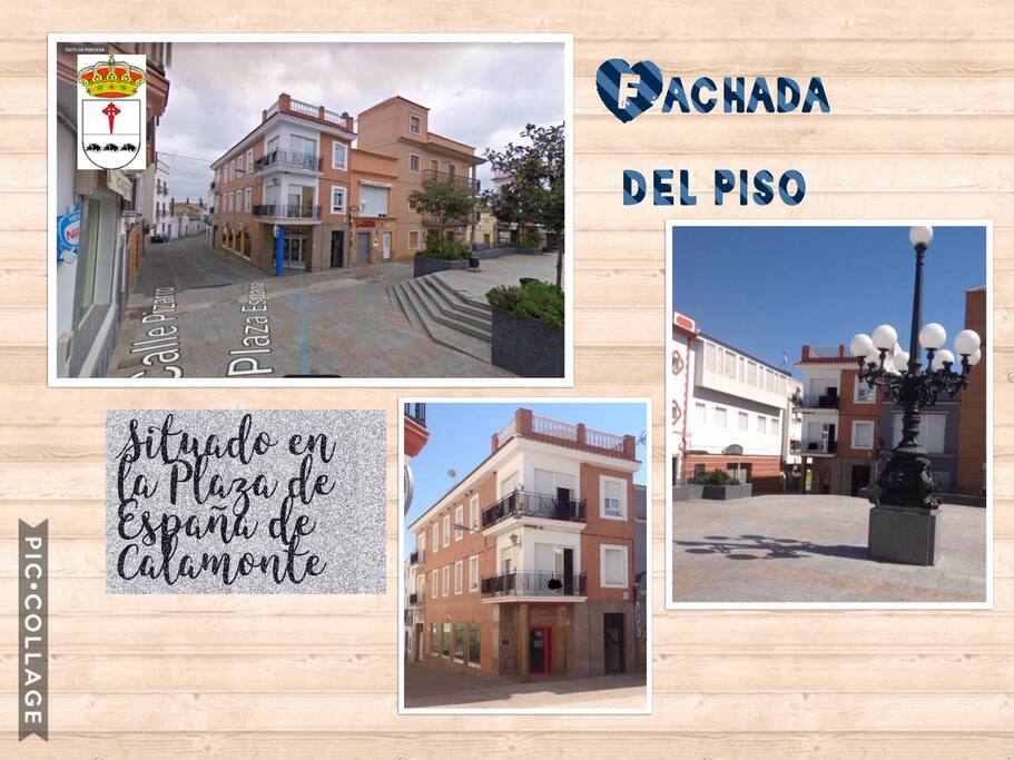 distintas fotos de la fachada del apartamento