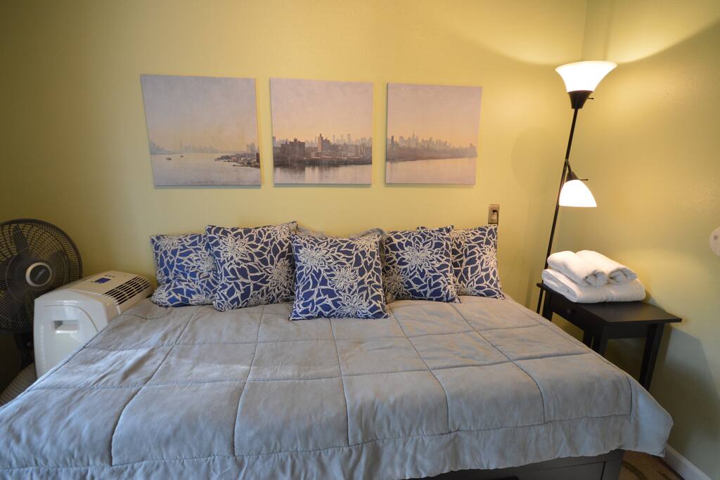 It's a twin size bed which expands to King size.