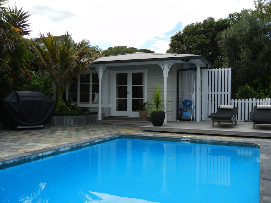The Pool House, is a completely self contained, private studio apartment, located in the back garden of the main property.