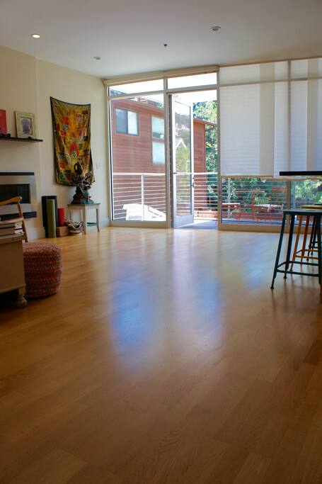 Spacious, open floor-plan is great for yoga, hosting or hanging out.