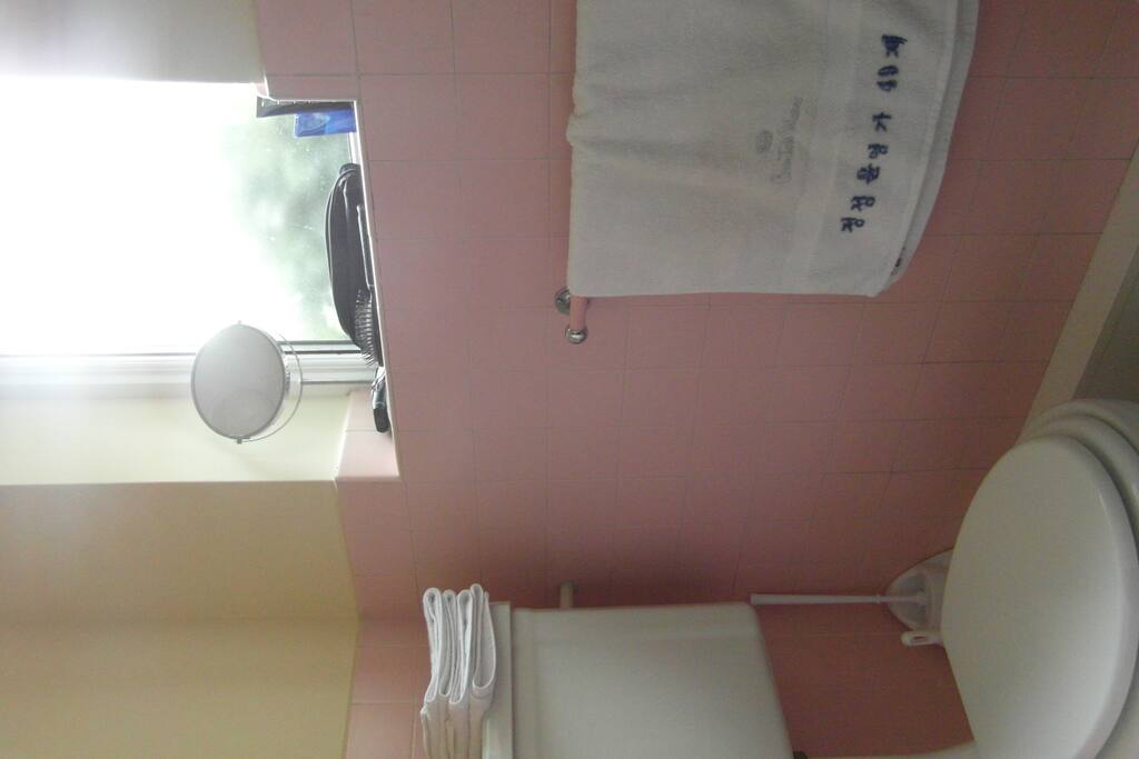 Bathroom with stool