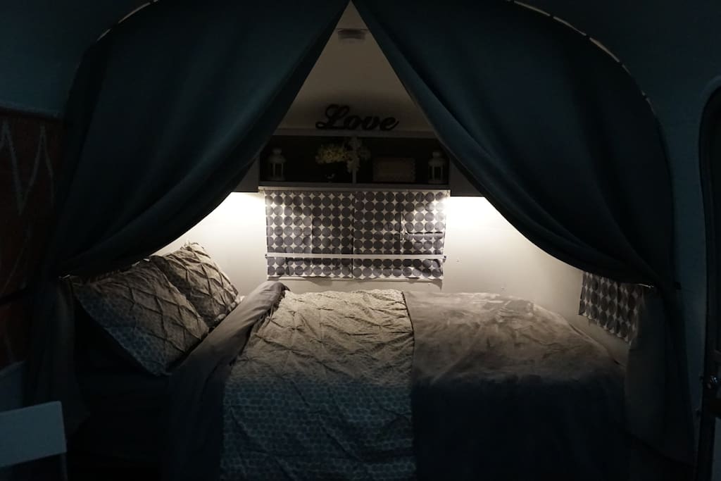 Cozy queen sized bed nook