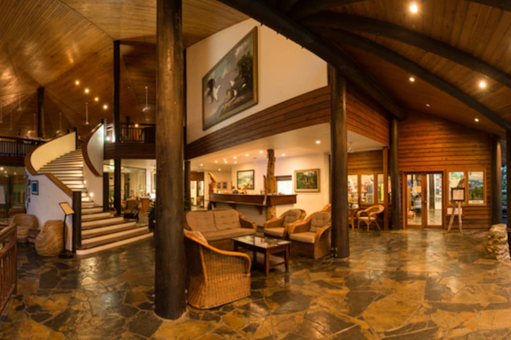 Thala's reception lobby & staircase to Osprey's Restaurant