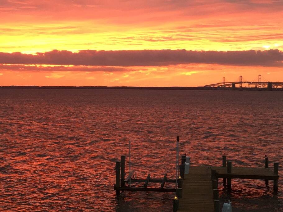 Chesapeake Bay Bridge on right.