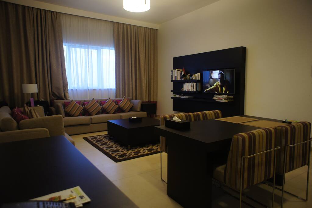 living room with TV