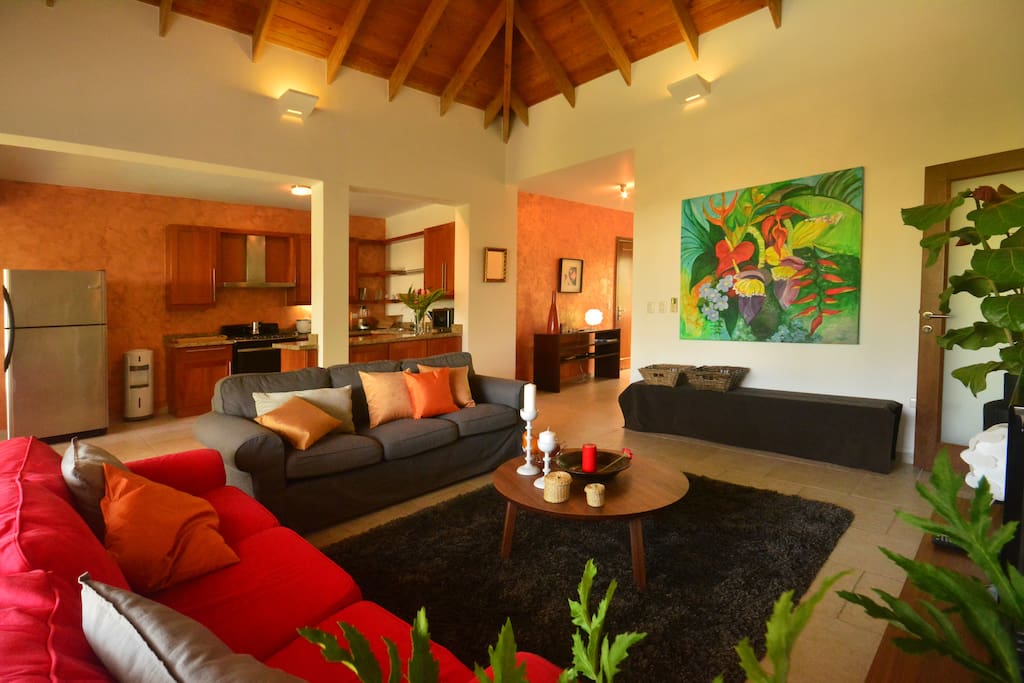 The beautifully decorated living room is a perfect place to relax for you