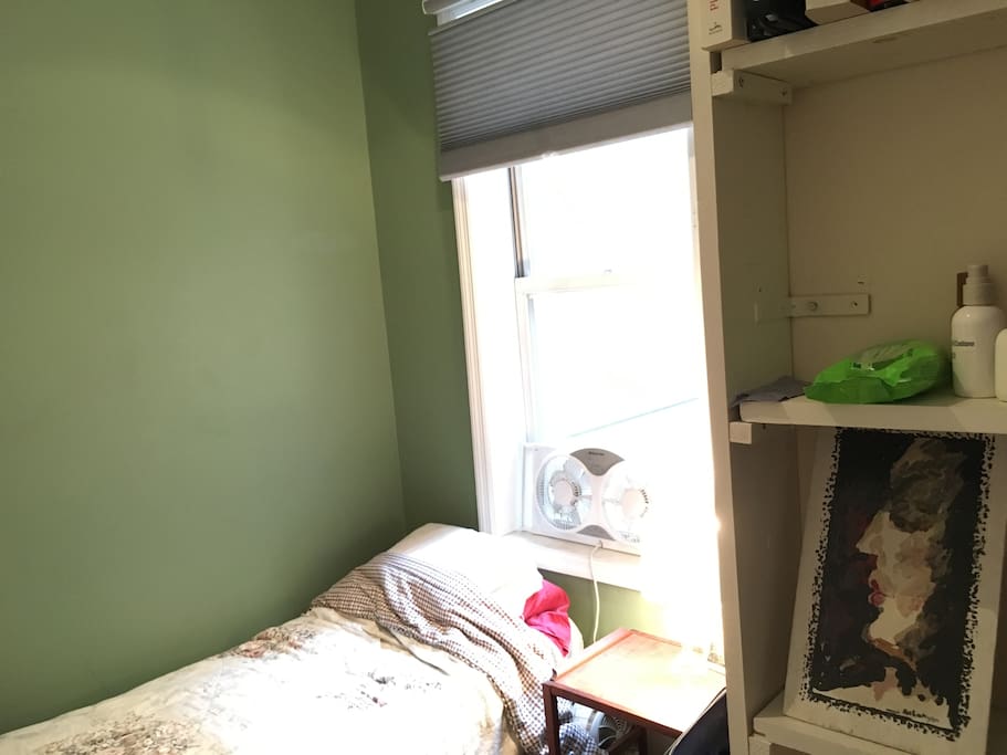 Great cozy bed with lots of sunlight!