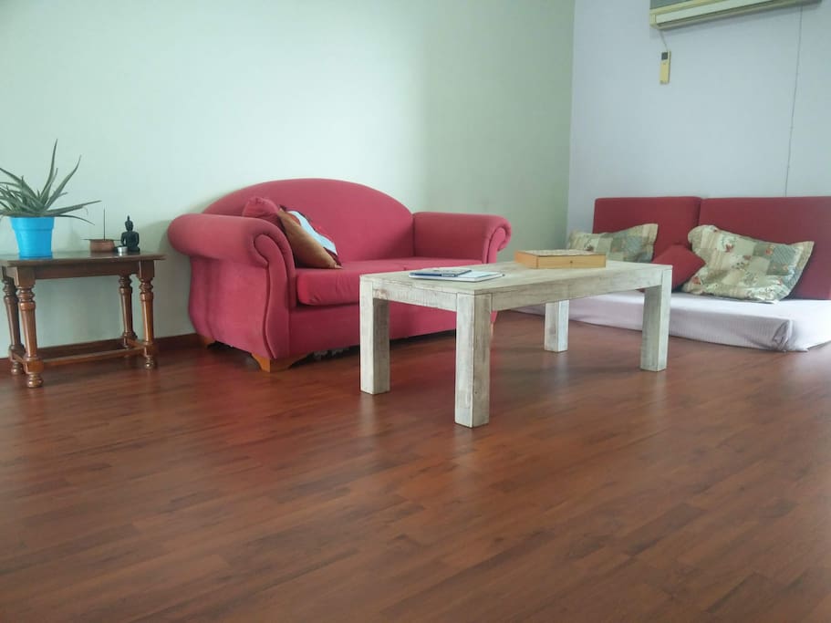 The living room.