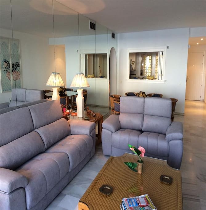 Spacous living room with ADSL internet + UK TV