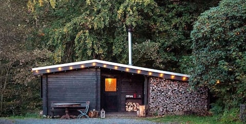 Forest hut by the lake - glamping