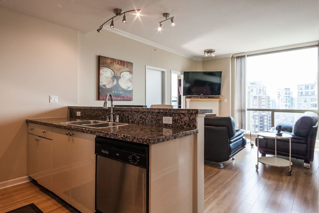 Kitchen and living room