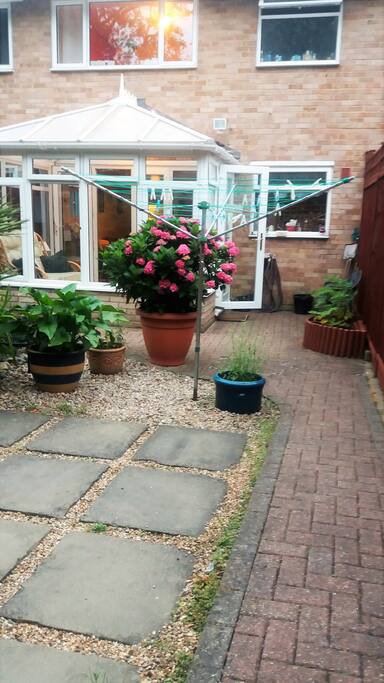 Garden and seating for those who do smoke