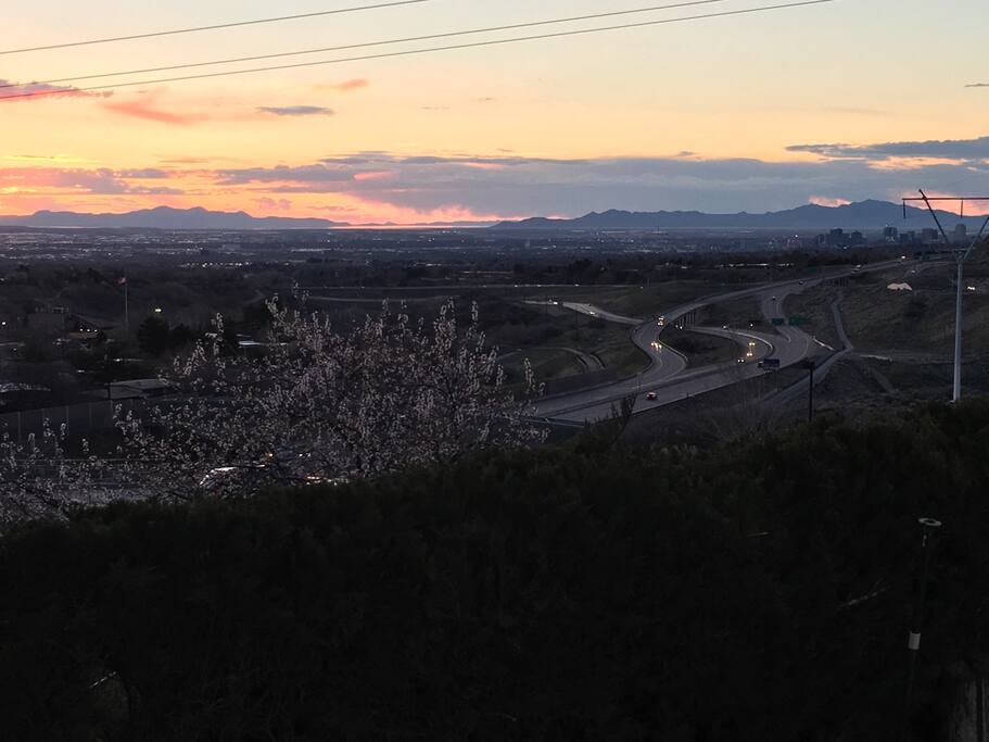 Sunset view of City and Lake.
